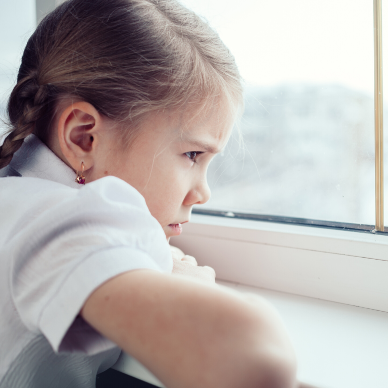 Child with anxiety, low confidence, or test anxiety